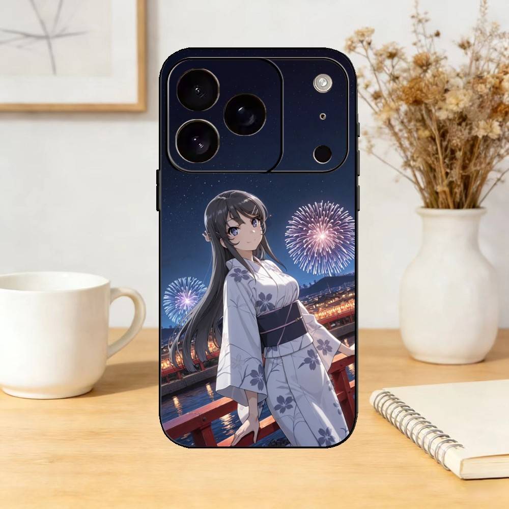 Senior S-Sakurajima Mai Phone Case For iPhone 17,16,15,14,13,12,11 Plus,Pro,Max,Mini Silicone Black Soft Cover