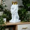 Crown Lion Statue Nordic Design with Ornament Creative Gift House Decoration for Living