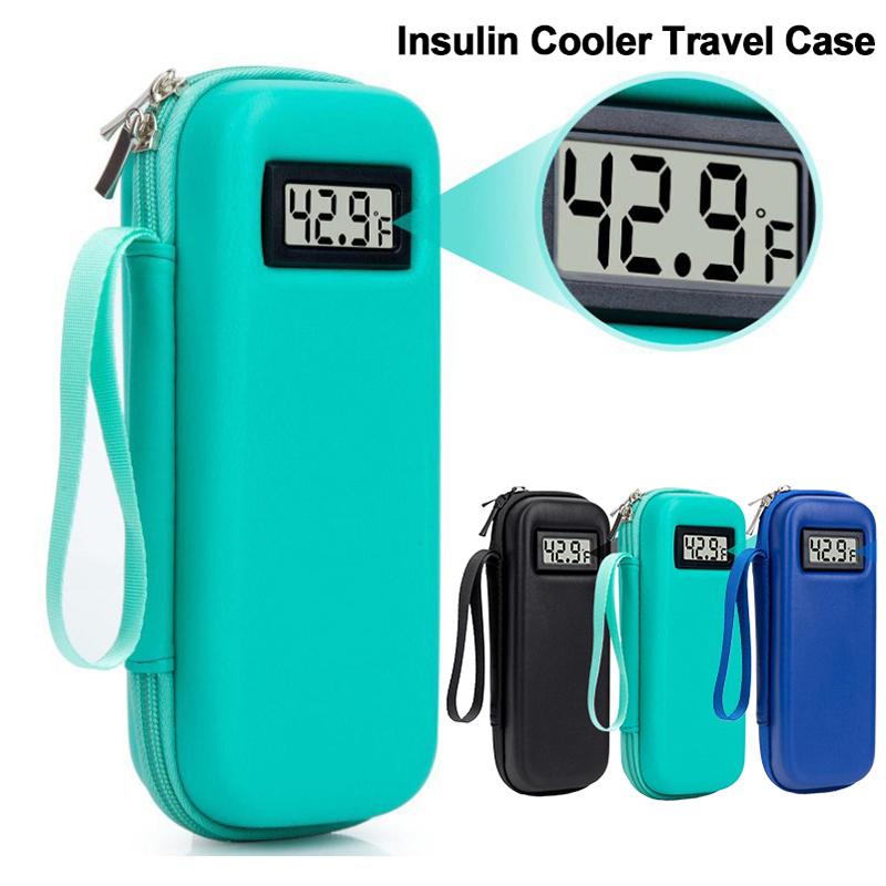 Insulin Cooler Travel Case With Thermometer Display Diabetic Cooler Medication Refrigerated Insulin Pen Organizer Bag Waterproof