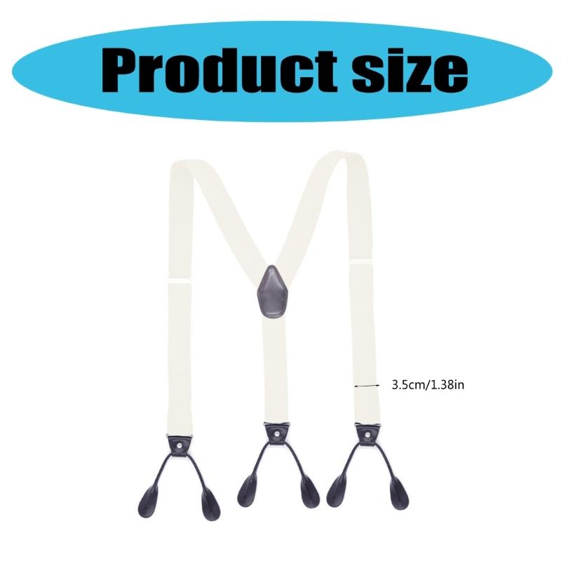 Stylish Classical Suspenders Adjustable Suspenders Elastic Chain Button End Dark Elastic Belt for Wedding Business Wear