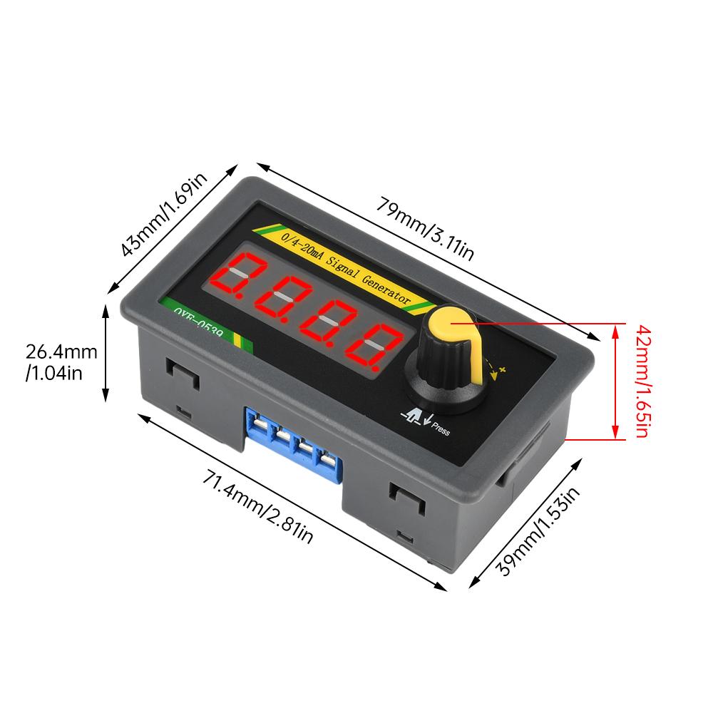 4‑20mA/0-20mA Current Voltage Signal Generator Four-Digit Adjustable Current Analog Simulator Sensor PLC Debugging DC12-24V