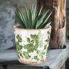 Retros Ceramic Planter Featuring Drainage Holes For Healthy Plant Growth Elegant For Home Office Indoor Outdoor Use