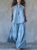2026 European and American Cross-border New Foreign Trade Women's Clothing Autumn and Summer Solid Color Fashion Casual Loose Loose Pants Two-piece 