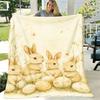 Vintage Bunny & Egg Floral Print Throw Blanket - Style Soft Flannel Bedspread Suitable for Couch, Bed, Travel - Lightweight - Cozy Bed Covering with B