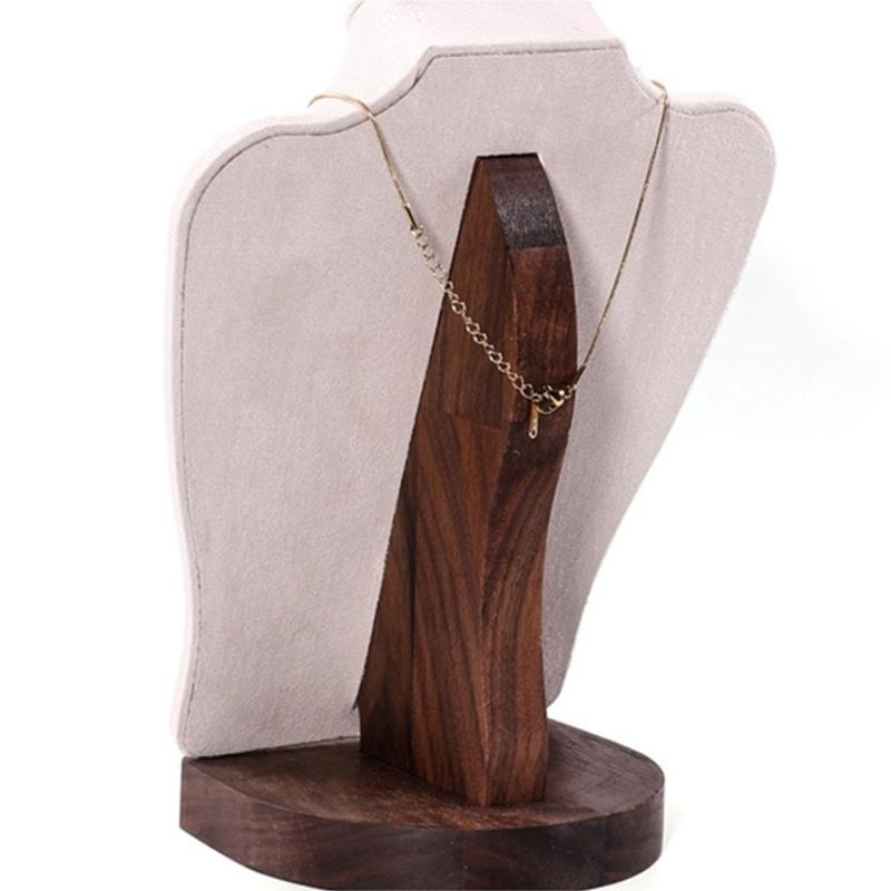 Walnut Wood Jewelry Holder Necklace Display Bust Multifunctional Mannequin Dresser Props for Displaying Necklaces