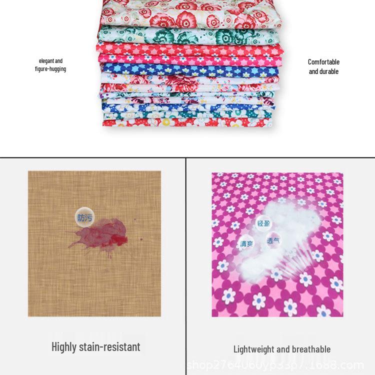 Grembiule Carino Stile Coreano con Stampa Fiocchi e Fiori e Tasche (Design a Rosa)