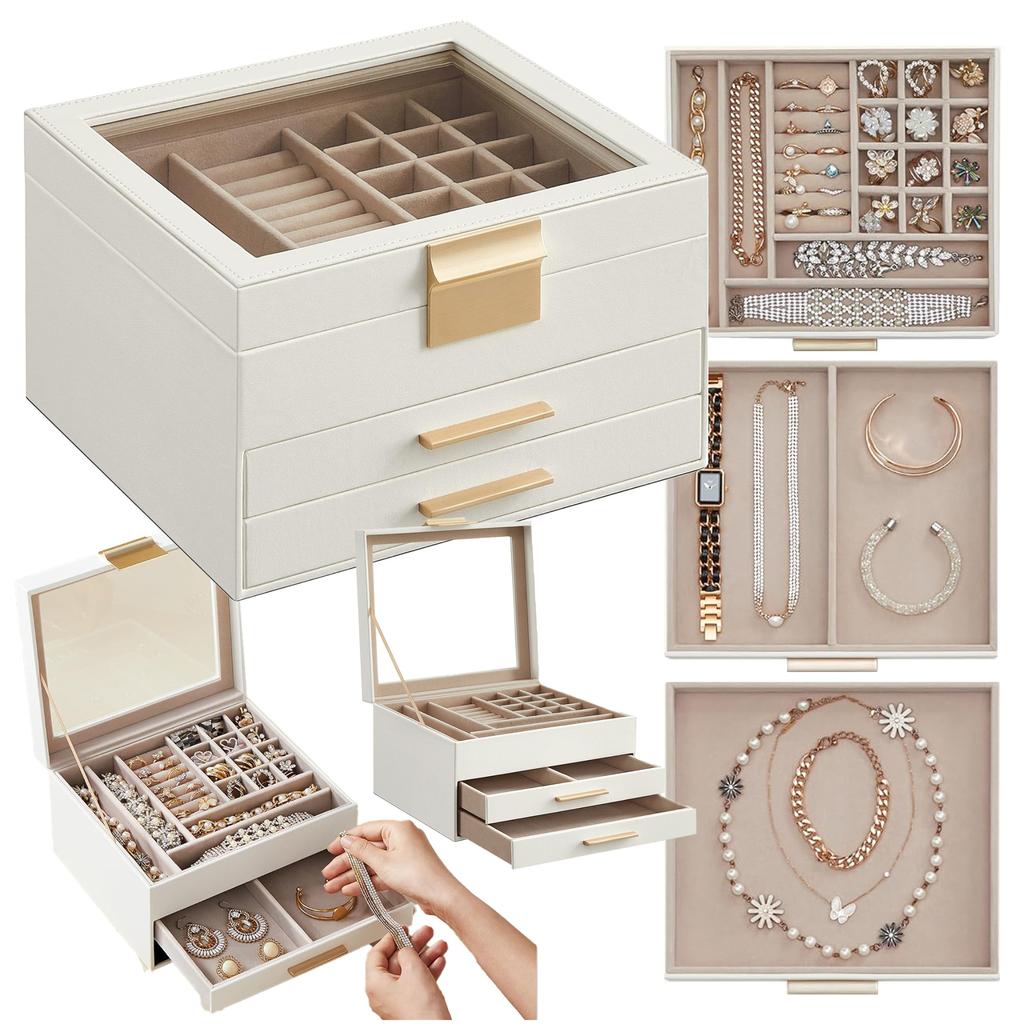 Chest Container Jewelry box Casket with compartments and 2 drawers
