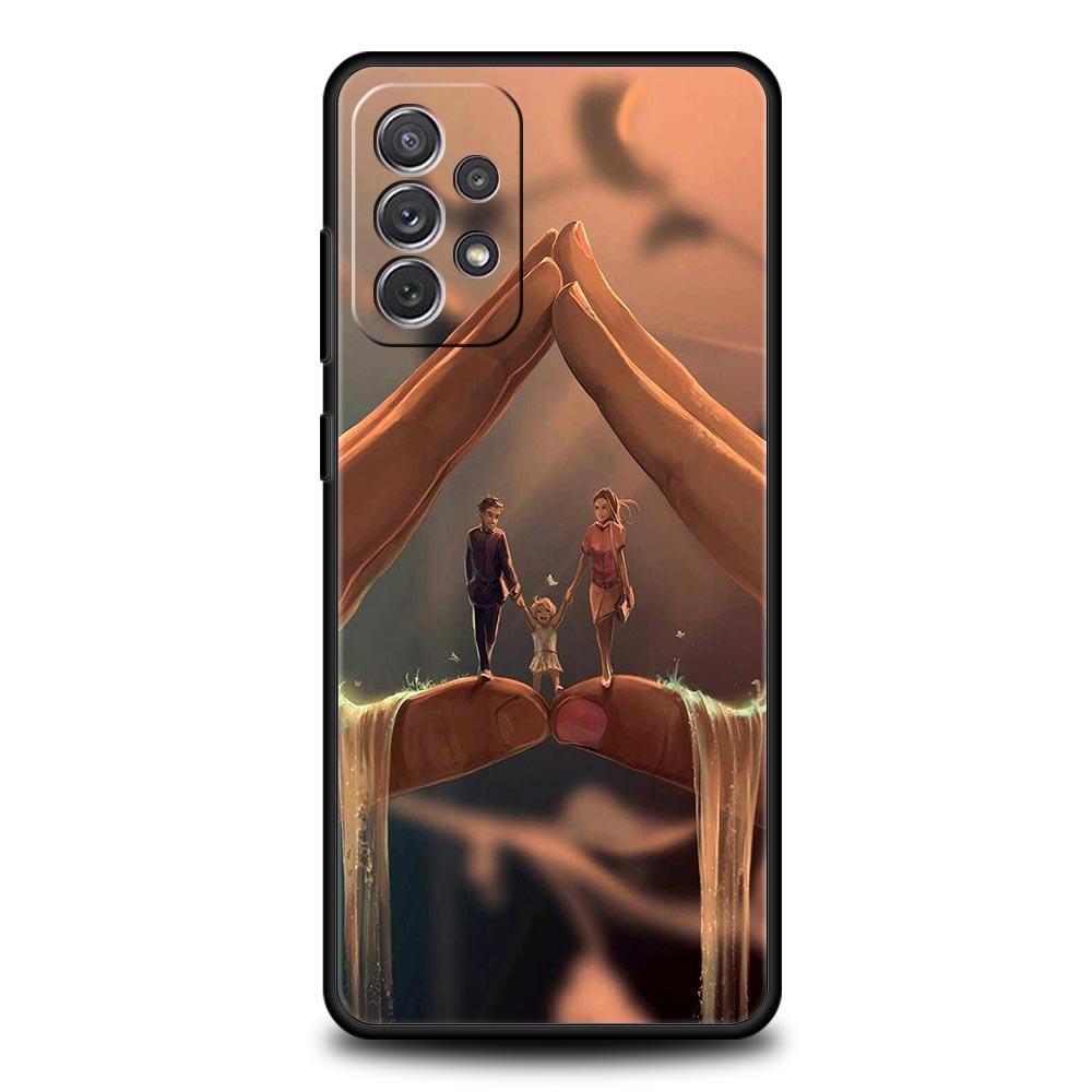 A Family Of Three Phone Case for Samsung Galaxy A55 A35 A15 A14 A13 A25 A54 A51 A71 A72 A73 A32 A52 A41 5G Soft TPU Shell Fundas