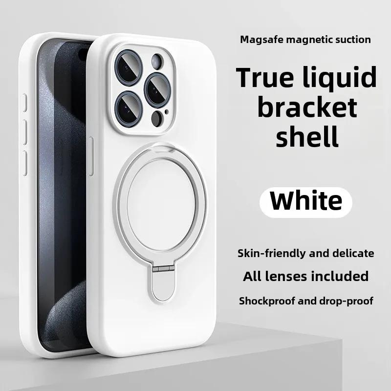 Liquid Silicone Magnetic Ring Holder Case for Magsafe IPhone 17 Air 16 15 14 13 12 Pro Max Plus 17Pro Mag Safe Stand Phone Cover