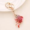 Keychain Pendant Rhinestones Inlaid Fish Shape Key Chain with Lobster Clasp Bag Charm Backpack Pendant Accessory