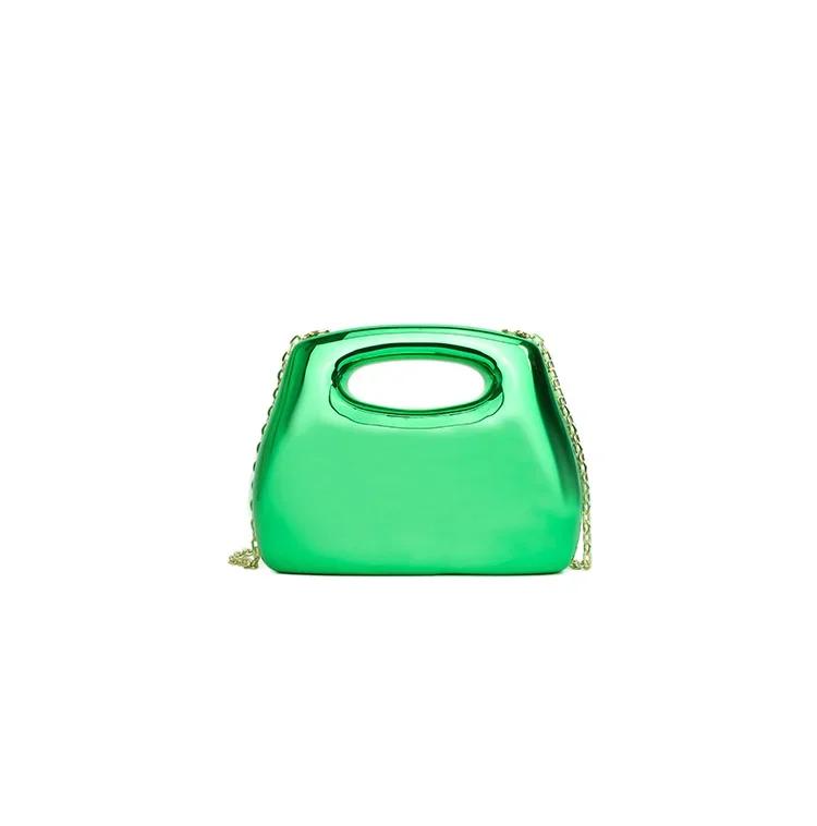 Hot Selling Solid Color Acrylic Hasp Sweet Handbag Versatile Fashion Shoulder Bag Soft Simple Trendy Western Style Crossbody Bag