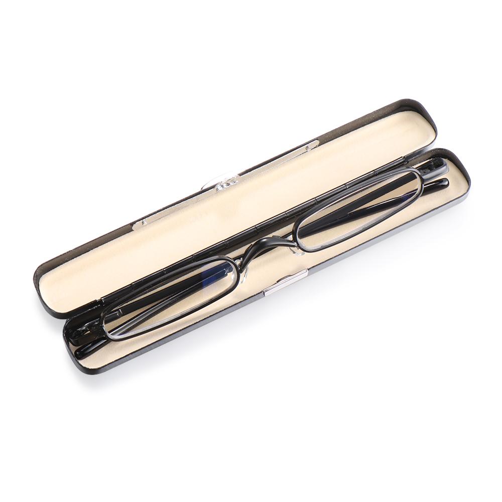 Portable Slim Anti-blue Light Reading Glasses Women Men Mini Presbyopia Eyeglasses Small Computer Magnifying Eyewear with Case