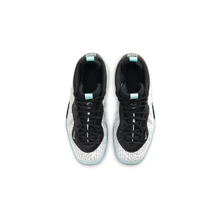 Nike Little Posite One GS Zniekształcona Siatka Buty Dziecięce Białe Czarne Platinum-Tint CW1596-005