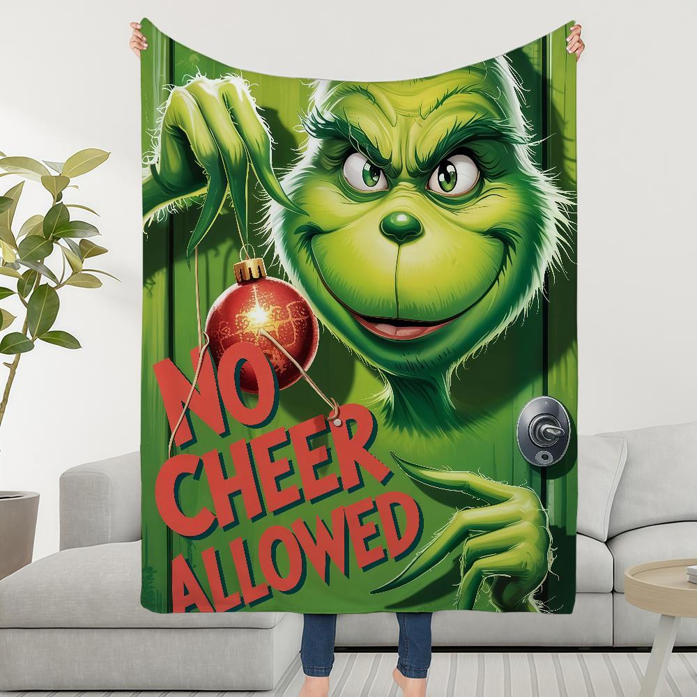Blanket Throw Film Super Cosy Plush Living Room Christmas G-GrinchS Sofa Couch Childish Birthday The Gifts
