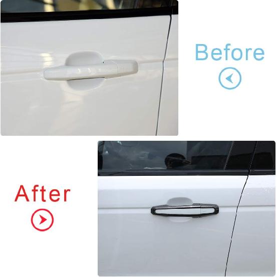 

For Jaguar XE XF F-Pace E-Pace X761 Car ABS Carbon Fiber Style Exterior Door Handle Cover Trim For Land Rover Range Rover Sport Vogue Evoque