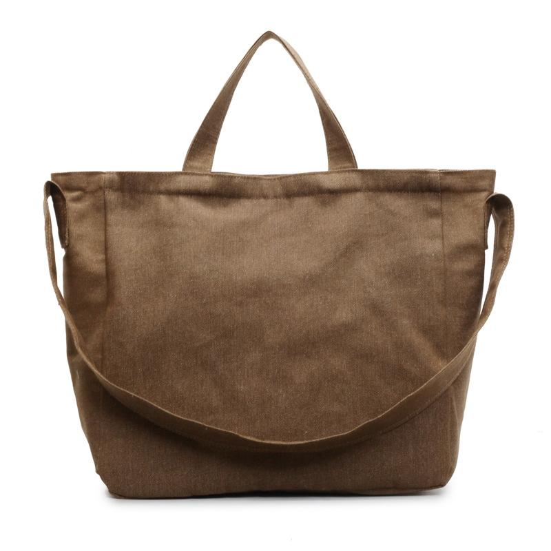 Large capacity canvas tote bag literary shoulder bag simple messenger bag