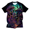 New Summer Art Design Colorful Mushroom Pattern 3D Print T-Shirt Men WomenShort Sleeve Oversized Harajuku Tees Top Kid Clothing