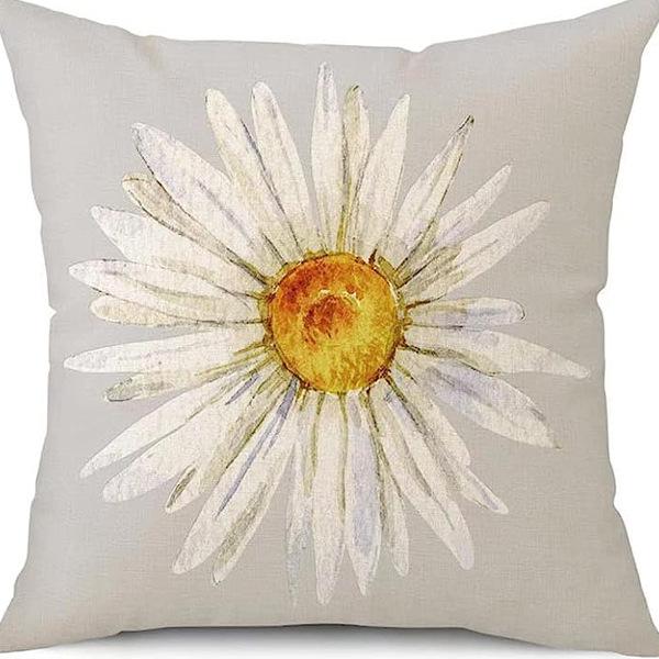 Spring and Summer Pillowcase Bedroom Living Room Sofa Pillowcase Linen Floral Decoration Pillow Cushion