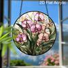 Acrylic Orchid Flower Suncatcher Stained Glass Effect Window Hanging Ornament Floral Gift for Home