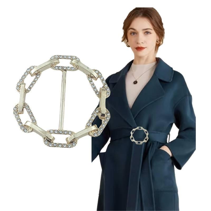 Premium Alloy Scarf Accessories Fashionable Large Buckle For Trench Coats