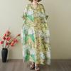Short Sleeve Plus Size Cotton Vintage Floral New In Dresses for Women Casual Loose Maxi Long Summer Dress