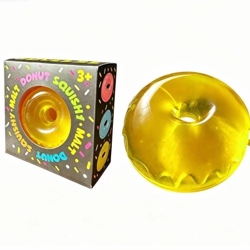 Shapeable Ultra Clear Maltose Donut Stress Ball Toy Slow Rebound Stress Relief Fidget Toy For Anxiety Stress Reliever