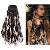 Boho Feather Headband for Women GypsyHeadpiece Hair Extensions Music Festival Headwear Indian Headdress