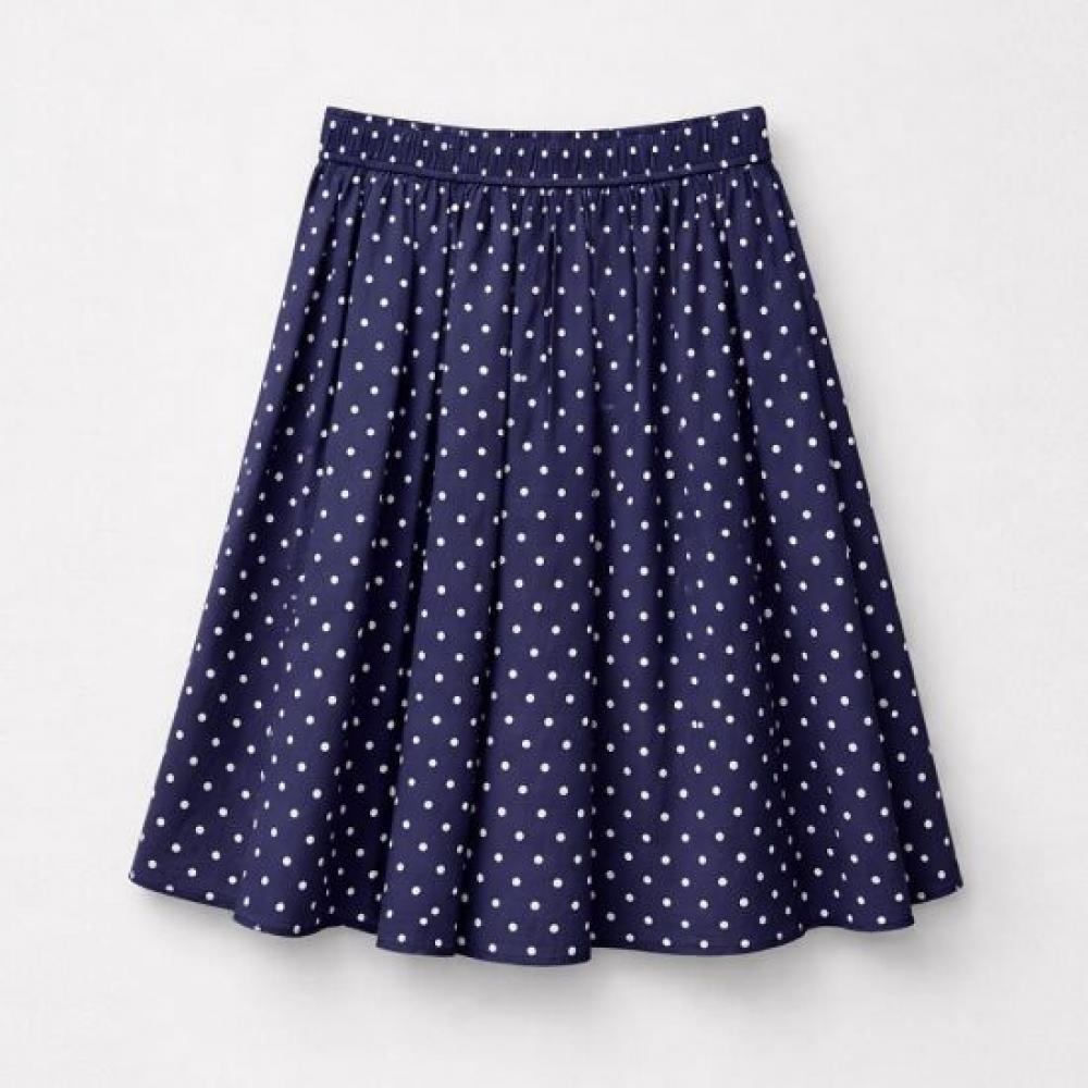 Mizqz Dot Banding Pleats Midi Skirt