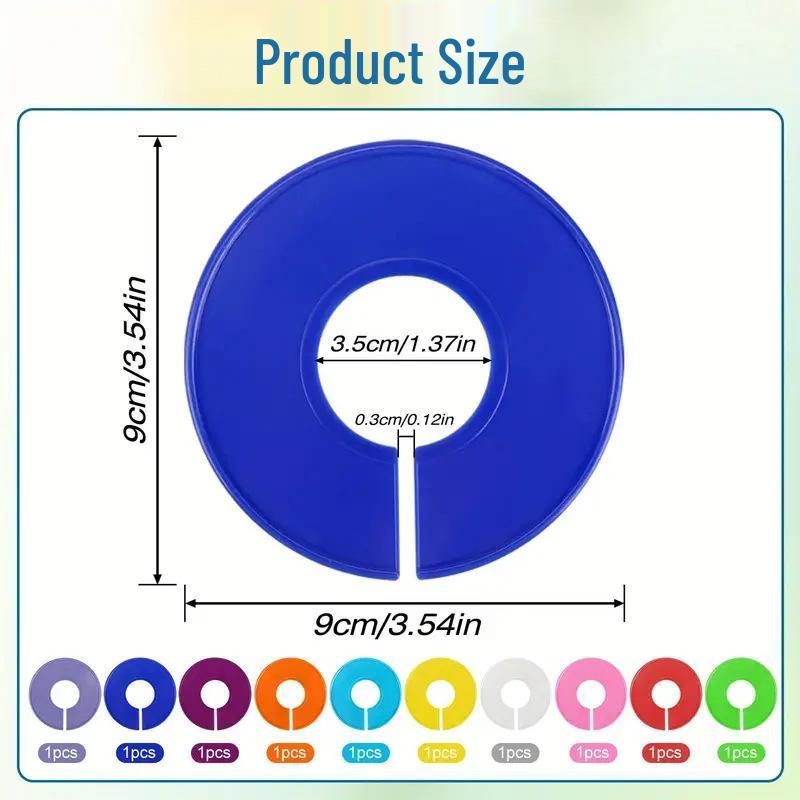 Colorful Plastic Clothing Divider Rings: Round Size Markers for Garments
