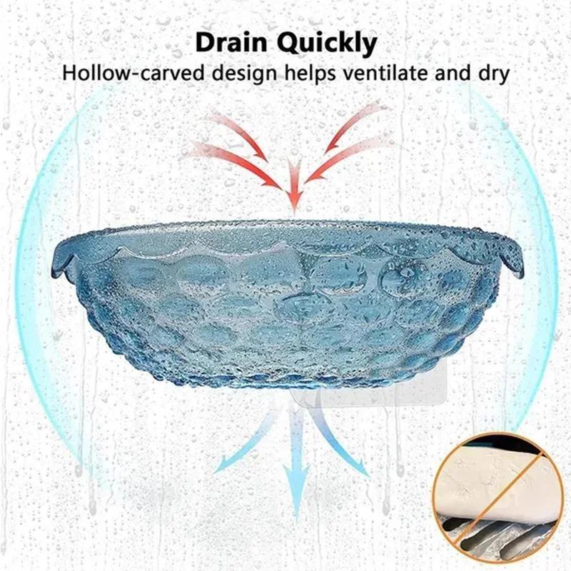 1 Pc Sink Adhesive Soap Holder Soap Dishes Sponge Container with Wall Hook for Shower Kitchen Bathroom Accessories