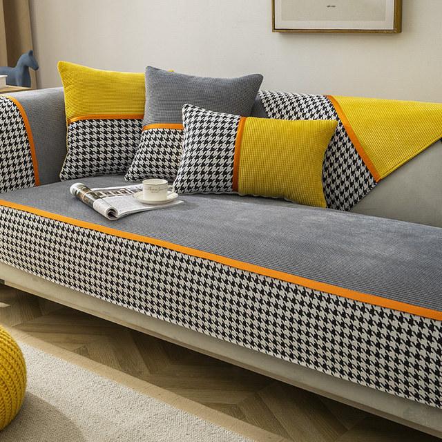 

Плед утолщенный мягкий бархатный чехол для дивана роскошный плюшевый чехол для углового дивана нескользящий декоративный диван подушка полотенце Cushion cover30x50cm серый