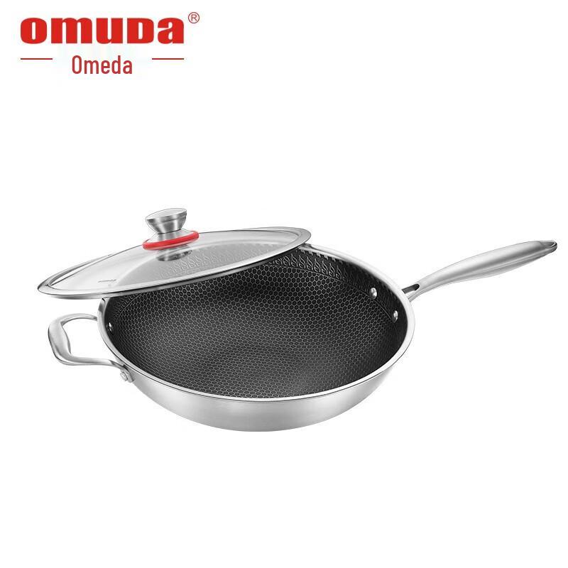 Oumeida 32cm 316 Stainless Steel Smokeless Non-Stick Wok