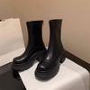 Martin Boots Women's Small Thick-soled Heightening Cm Short Boots Autumn and Winter Elastic Thin Boots High Heel Showing Legs Long Medium Boots