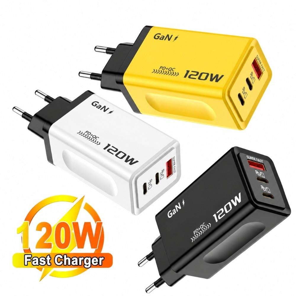 Fast Charging 120W Quick Charger Plug 3-Ports Multi-Port Charger for Huawei/Xiaomi/Samsung
