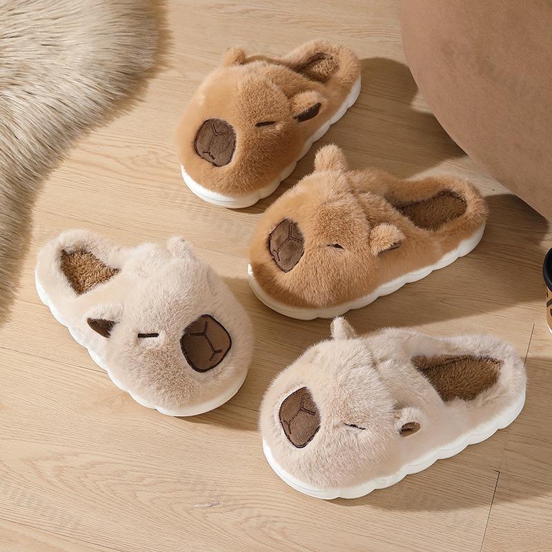 Fashion Women Home Slippers Capybara Cute Cartoon Comfortable Anti Slip Platform Ladies Indoor Slipper Fashionable Winter Plush Slippers