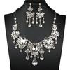 Shiny Necklace Earrings Set Baroque Wedding Bridal Accessories Rhinestone Jewelry Set  Prom Event