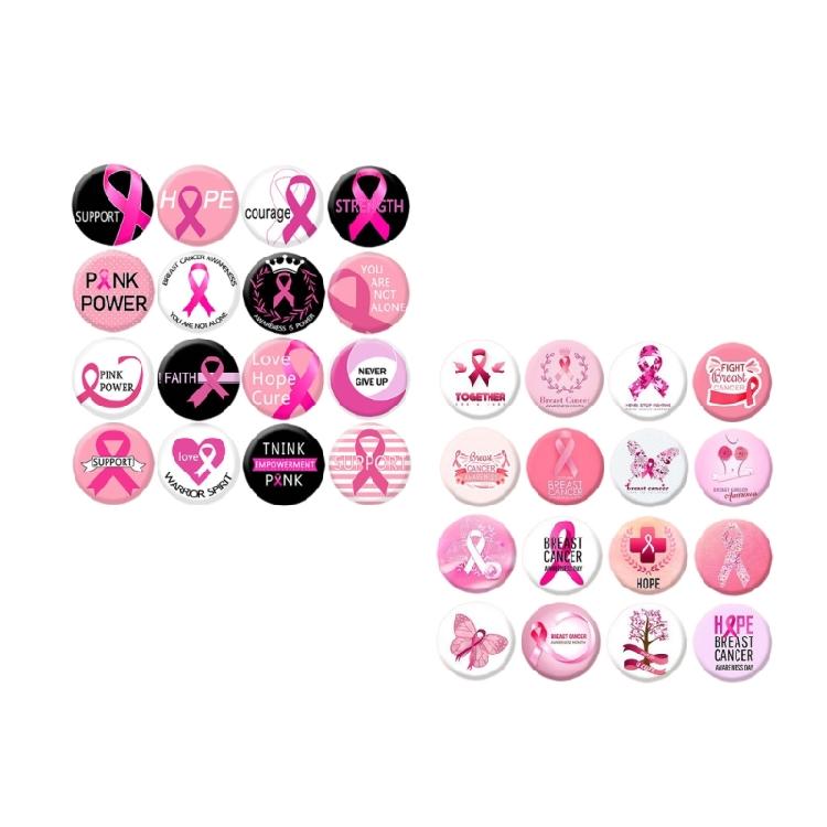 16pcs Breast Cancers Awareness Brooches for Women Lady Pink Ribbon Badges Lapel