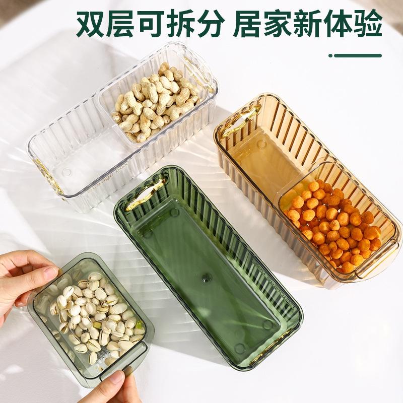 Zesílený Průhledný Úložný Box s Víkem Domácí Organizér na Stolní Desku Pult Zásobník na Svačiny Domácnost