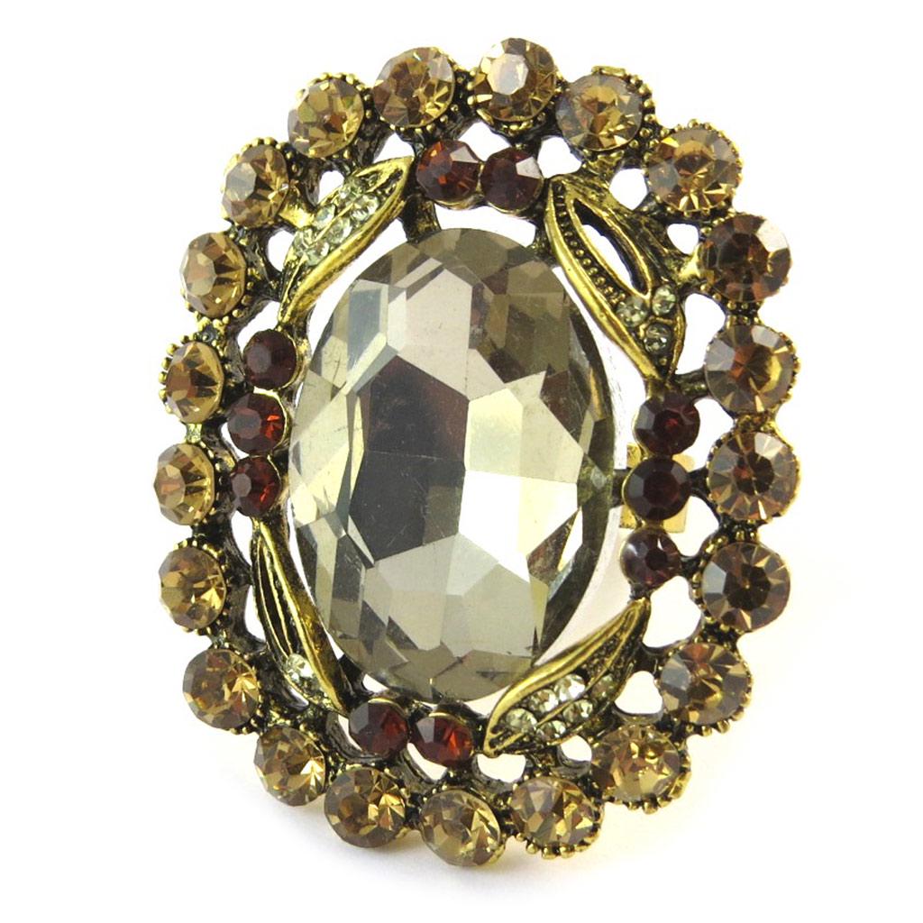 Les Trésors De Lily [N9298] - Golden Amber 'Sissi' Designer Ring