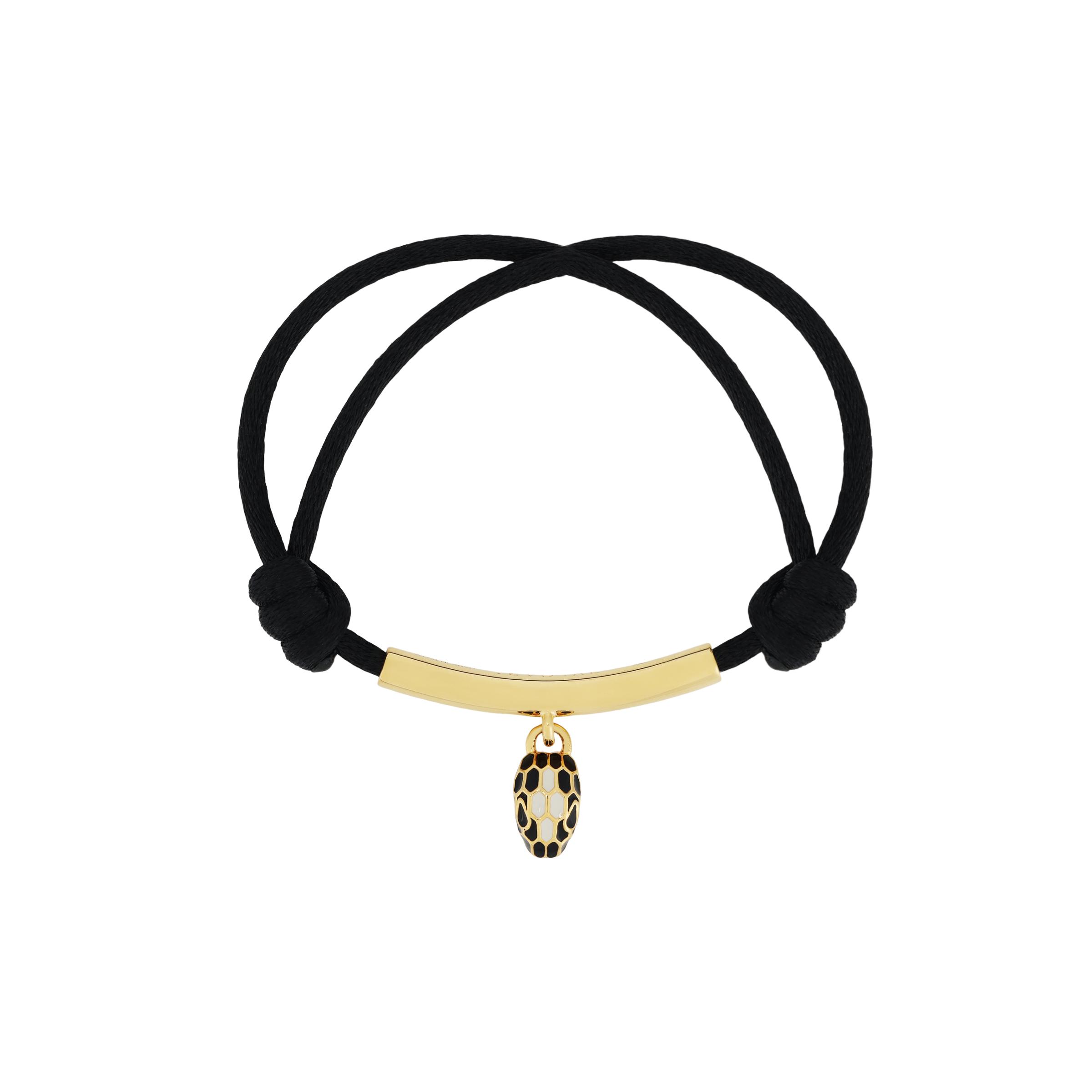 

BVLGARI Serpenti Forever Snake Head Fabric Bracelet Unisex Bracelet 290277 Black,F