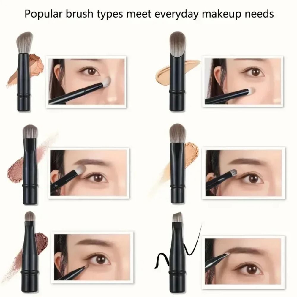 6Pcs Brushes Portable Cosmetic Brushes Set Detachable Face Cosmetic Tools Travel Use