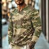 Herren Tarnung Langarmshirt Lässig für den Alltag