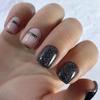 Black High-End Sparkle Glitter Nail Art Tips for Hot Girls