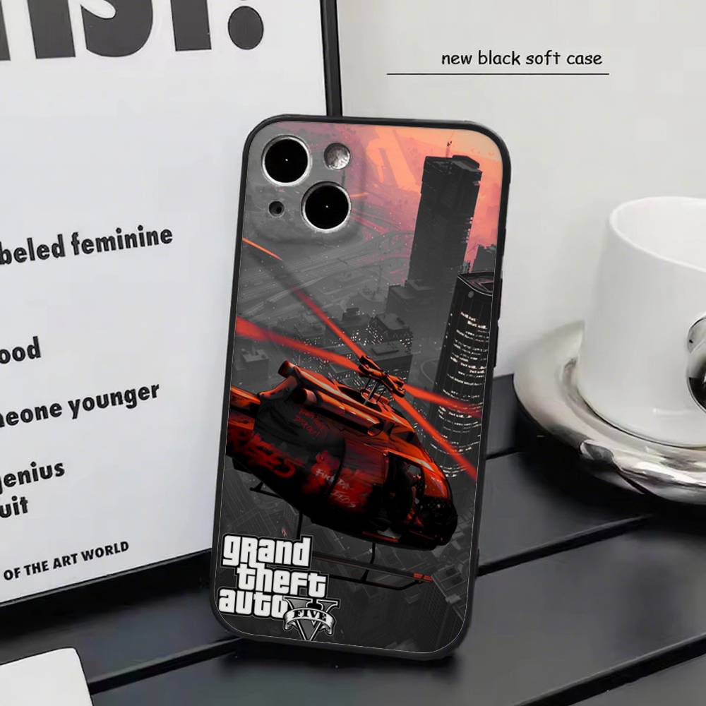 

GTA For iPhone 17 air 16 15 14 13 12 11 Pro Black Soft Cover Phone Case iphone 11 Pro