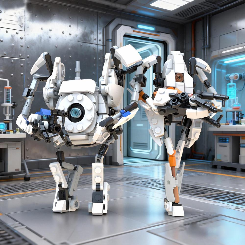 MOC Popular Games Portal 2 Robot Building Blocks Model High-Tech ATLAS And P-Body Robot Bricks Assembly Toys Kids Birthday Gifts