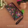 Retro Style Square Purse Ethnic Style Phone Clutches Floral Embroidered Bag Zipper Storage Bag Flower Fabric Clutch Bag