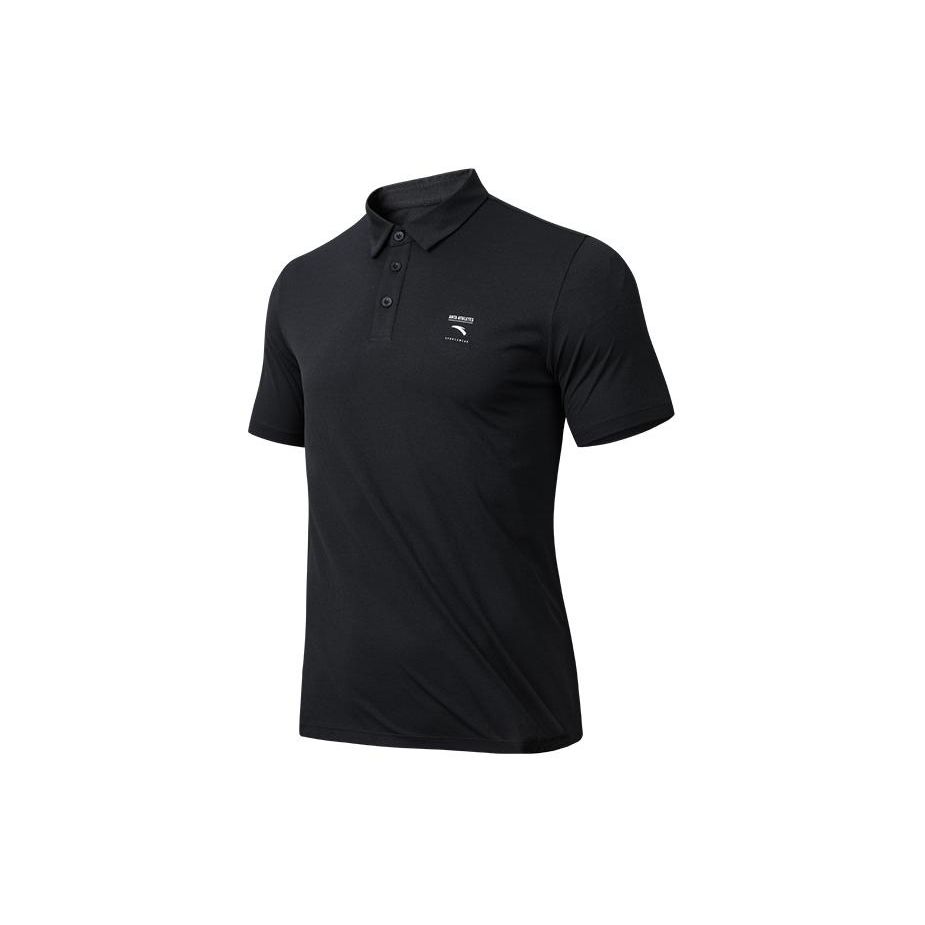 

Anta Plain Breathable Pullover Polo Shirt Men tops Black 152427149-4 M
