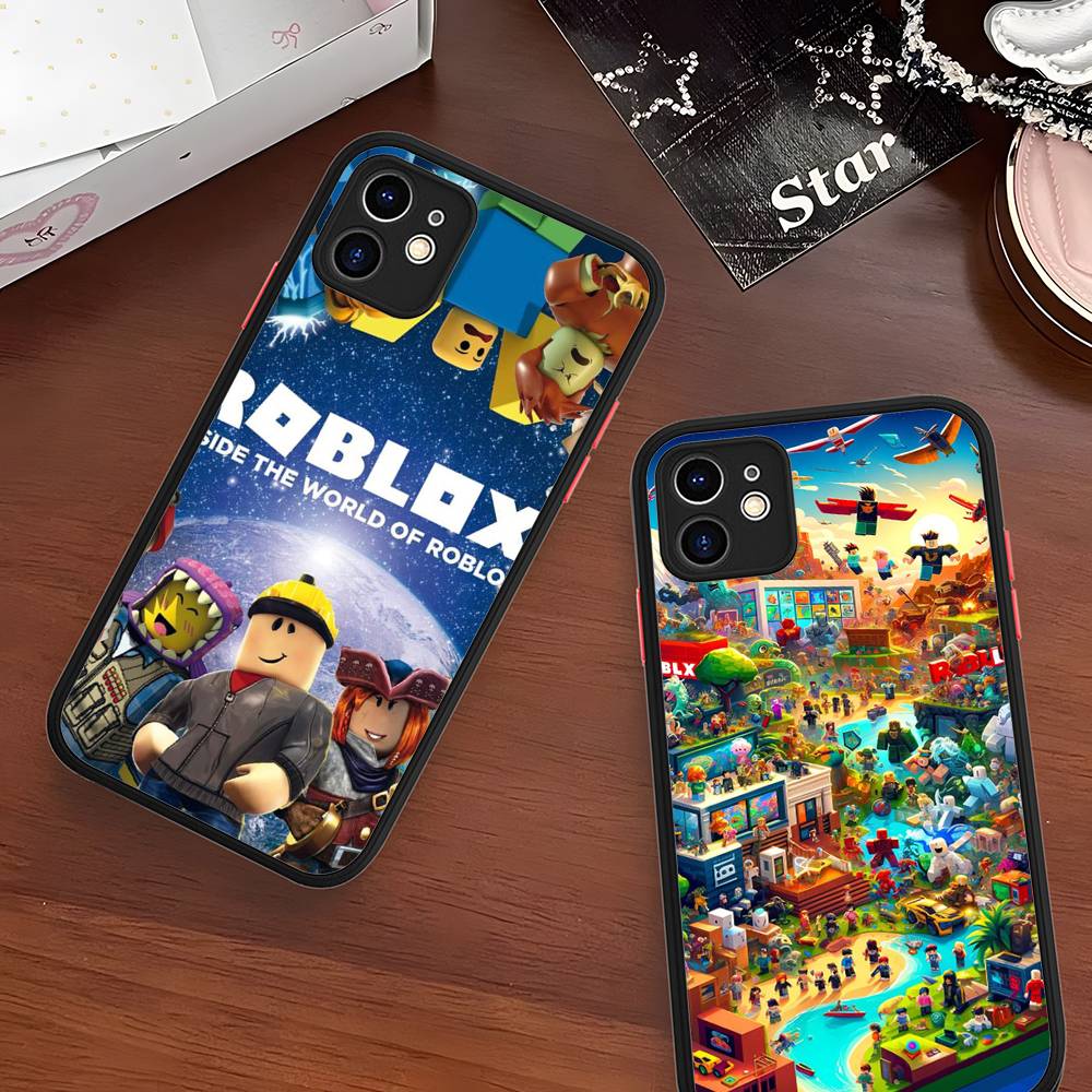 Popular Game R-Roblox Phone Case For IPhone 16 Pro Max 15 14 13 12 11 XS MAX X Plus Candy Color Matte TPU Phone Cover