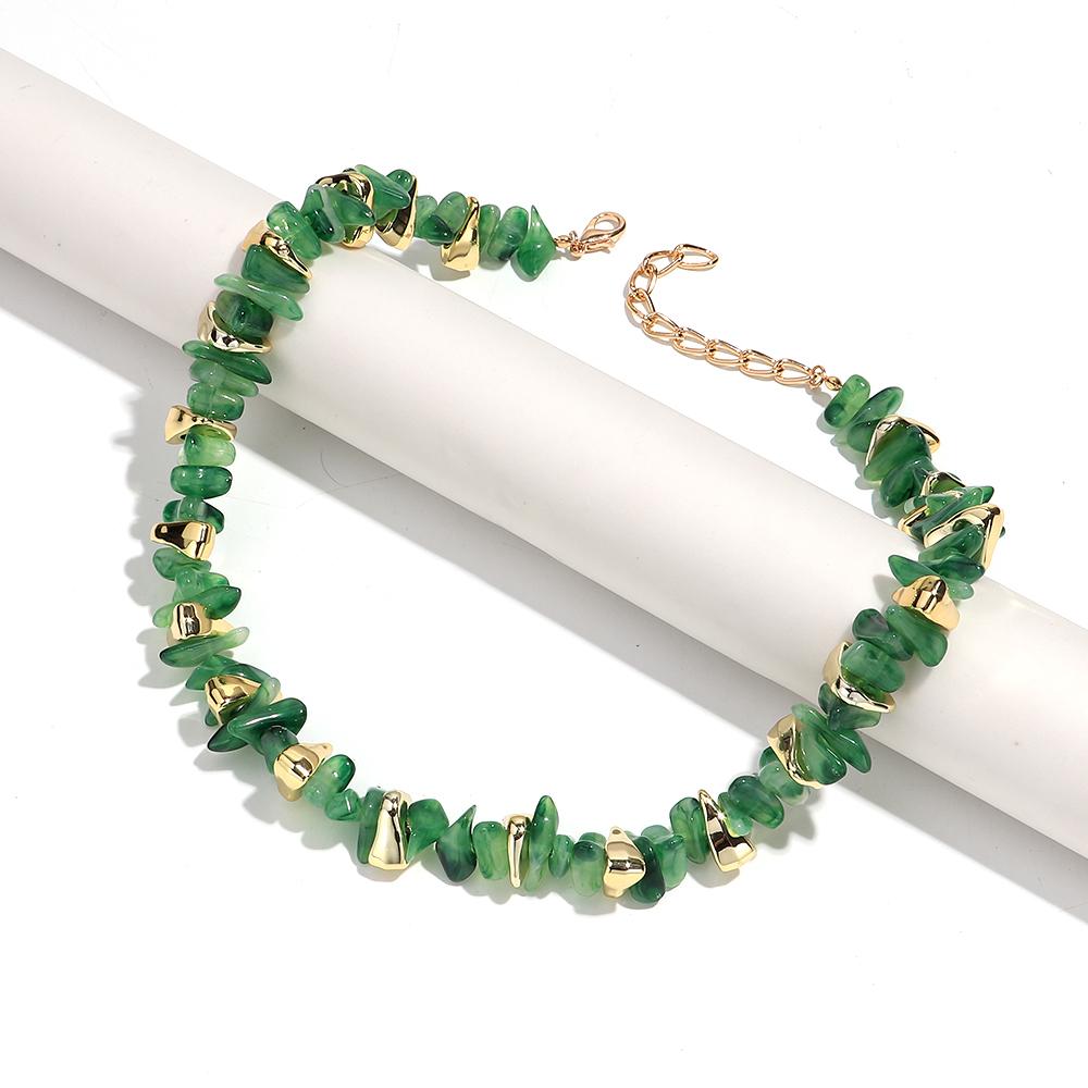 Acrylic Irregular Imitation Crushed Stone Beaded Bracelet for Women Boho Multicolored Strechy Bracelets Vacation Jewelry Gifts