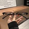 Enlarged And Widened Oversized Frame Half-Frame Glasses, Men'S Myopia Can Be Matched With Large-Size Eye Glasses, Frame, Big Face And Thin